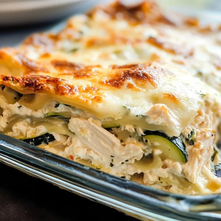 Chicken Alfredo Zucchini Lasagna