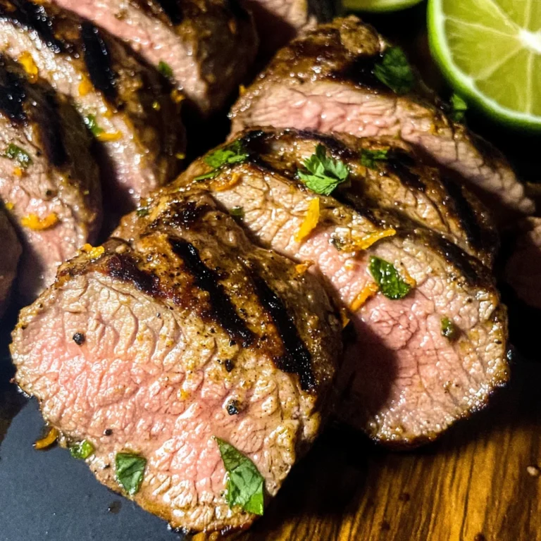 Grilled Mojo-Marinated beef Tenderloin