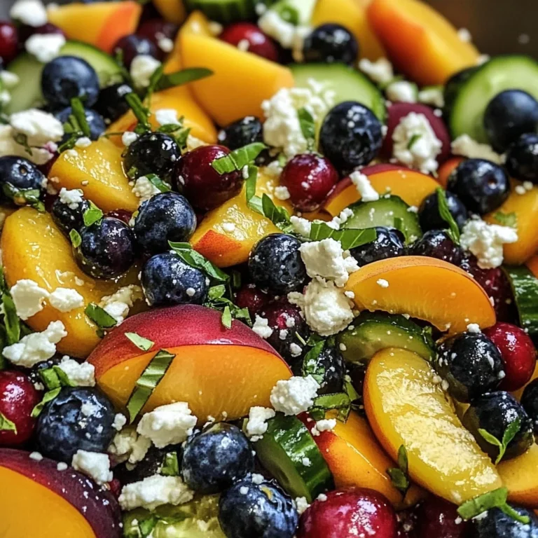 Blueberry Peach Feta Salad