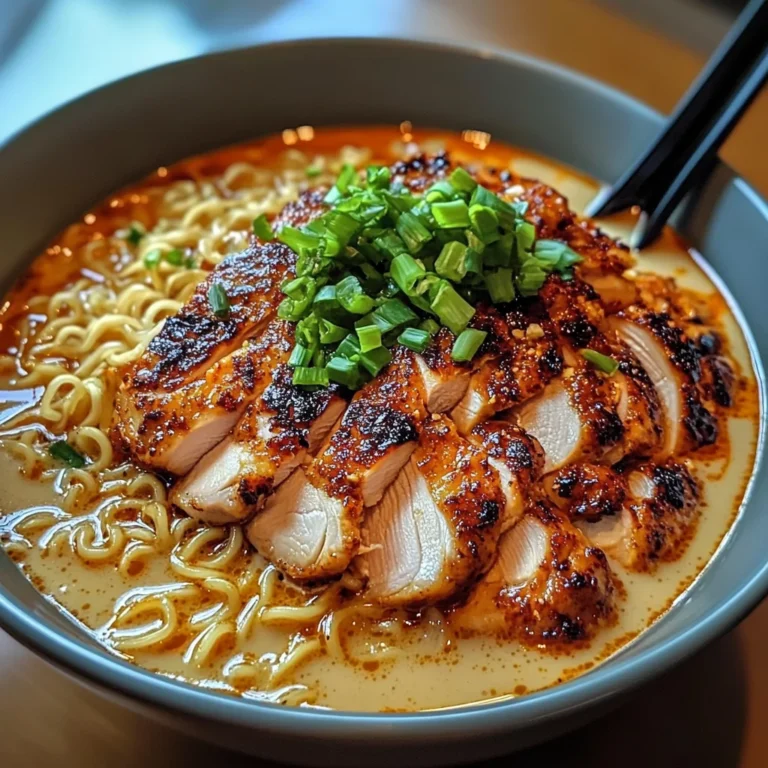 Fiery Chicken Ramen with Creamy Garlic Sauce