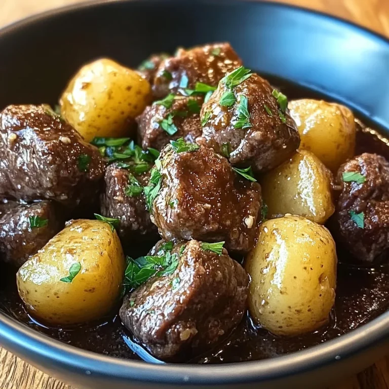 Garlic Butter Beef Bites with Potatoes