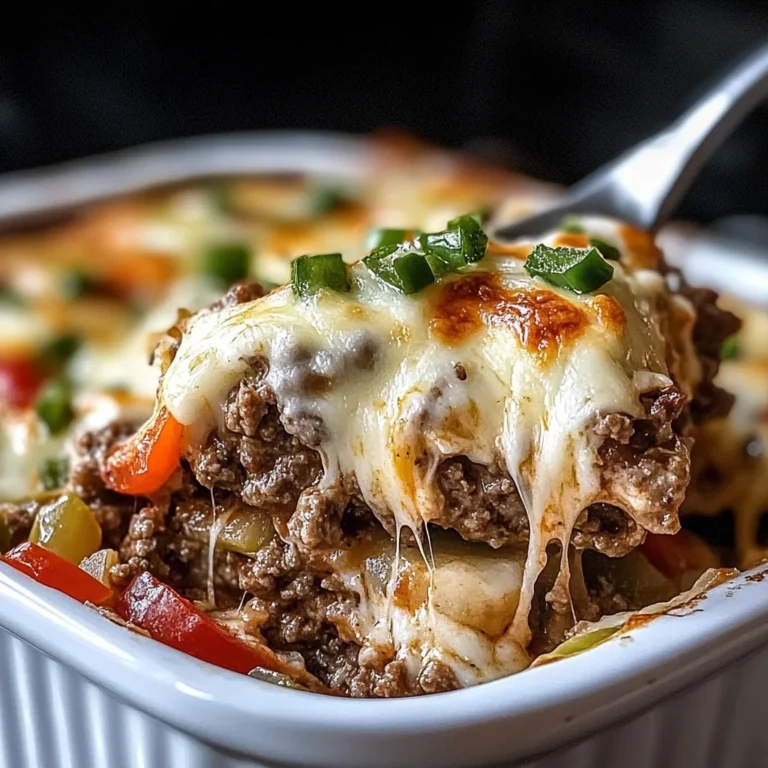 Low Carb Philly Cheesesteak Casserole