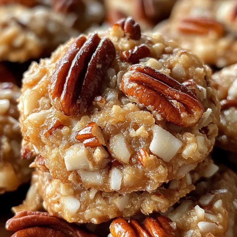 No-Bake Coconut Pecan Praline Cookies