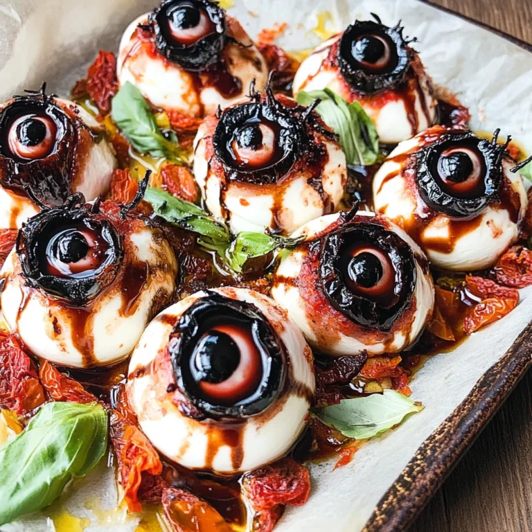 Halloween Antipasto Eyeballs Appetizer