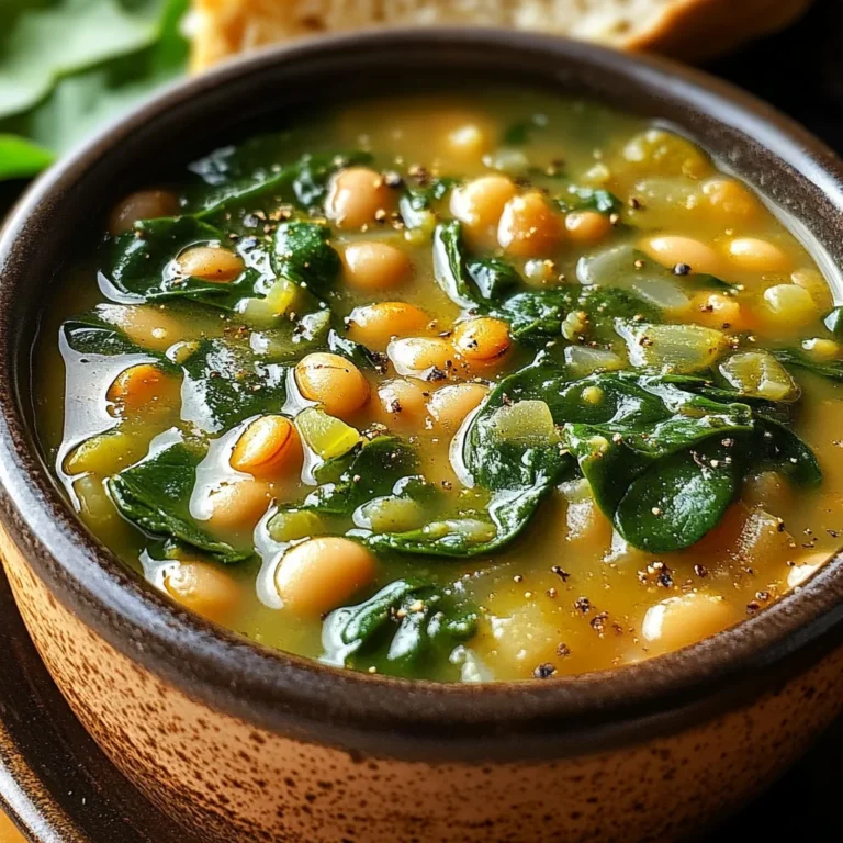 Spinach, Lentil, and Butter Bean Soup
