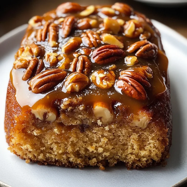 Upside-Down Caramel Pecan Cake