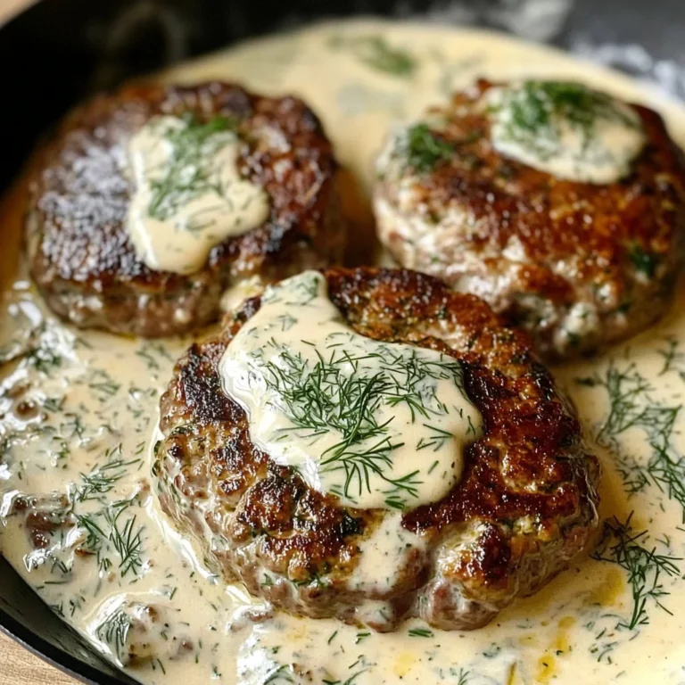 chicken hamburger Steaks in Creamy Dill Sauce