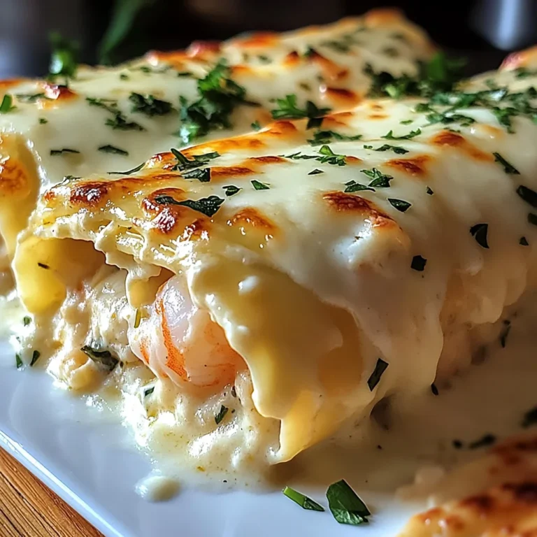 Dive into Decadence: Shrimp & Crab Alfredo Lasagna Roll-Ups You’ll Crave