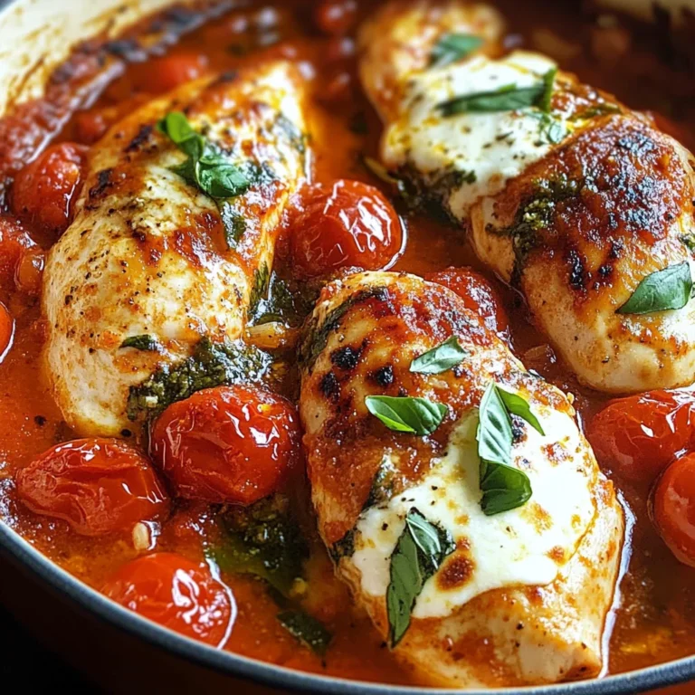Garlic Tomato Chicken with Mozzarella