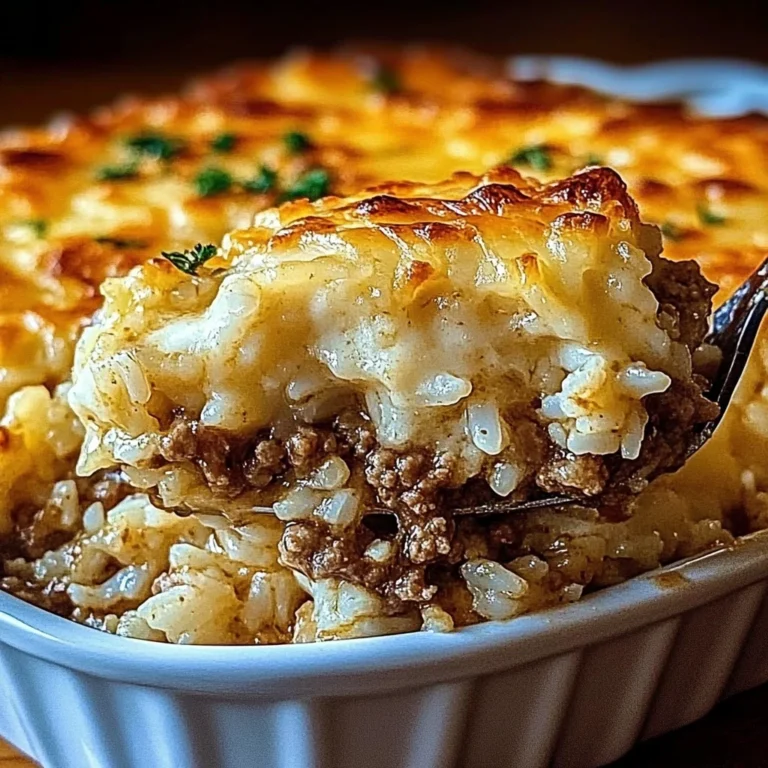 French Onion Ground Beef and Rice Casserole