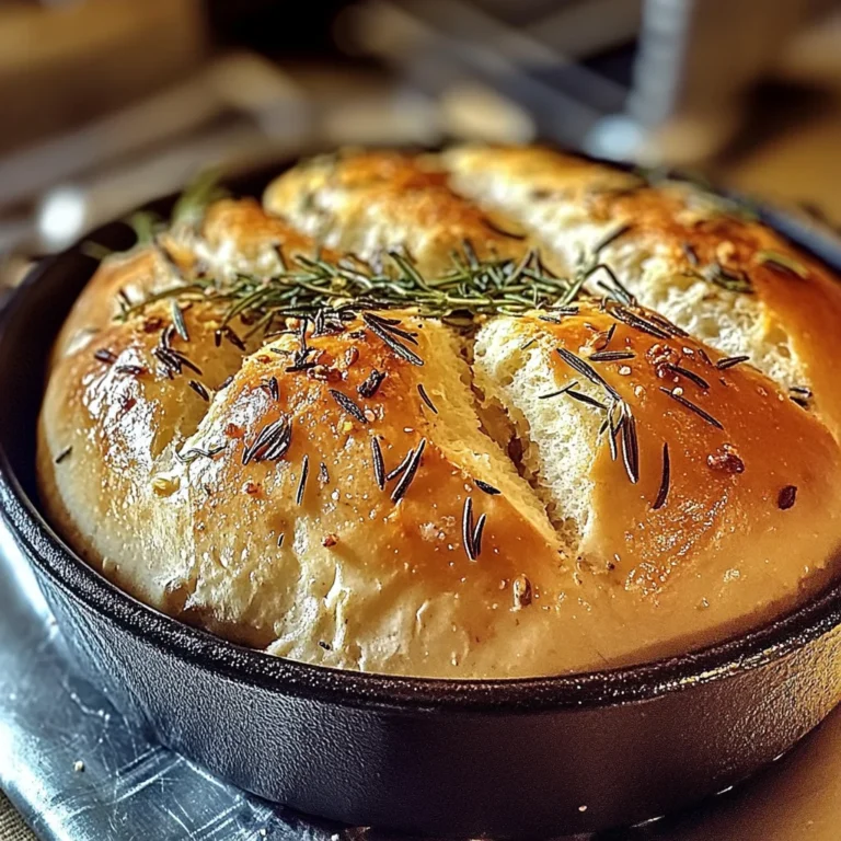 Rustic No-Knead Rosemary Garlic Bread