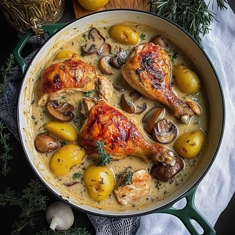 Herb Roasted Chicken in Creamy White Wine Sauce