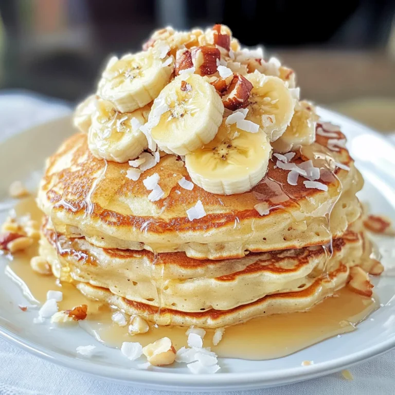 Toasted Coconut Macadamia Pancakes with Coconut Syrup